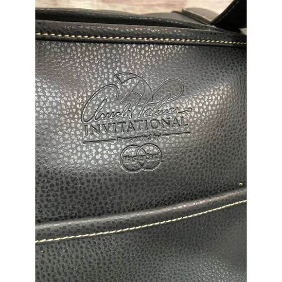 Barrington Black Leather Pebble Duffel Bag Arnold Palmer Invitational Premium - Picture 12 of 12